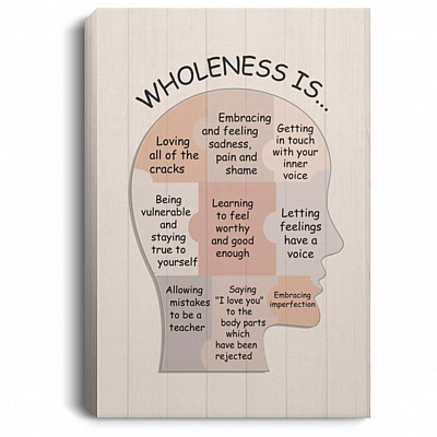 Wholeness portrait, White, 0.75'' Framed Canvas