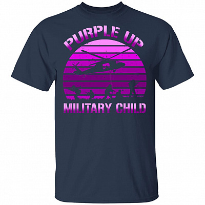 Purple Up For Military Child T-Shirt, Navy, Unisex T-Shirt