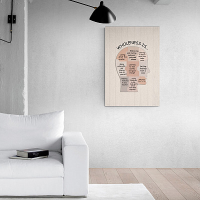 Alternative view of Mental Health Awareness Unframed Poster - Wholeness Is Letting Feelings Have A Voice Framed Canvas