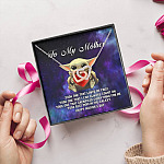 To My Mother Yoda One that Loved Me First Interlocking Hearts Pendant Necklace