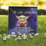 To My Mother Yoda One that Loved Me First Interlocking Hearts Pendant Necklace