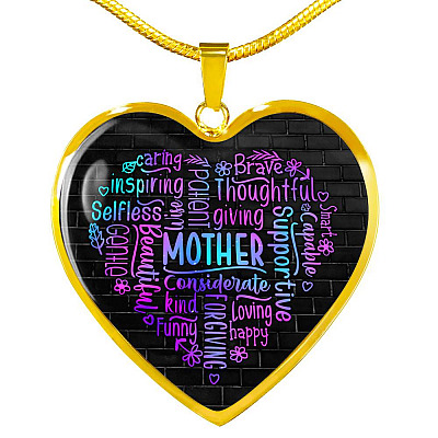 Loving Mother Heart Pendant Necklace - Heart Luxury Necklace (Gold Plated)