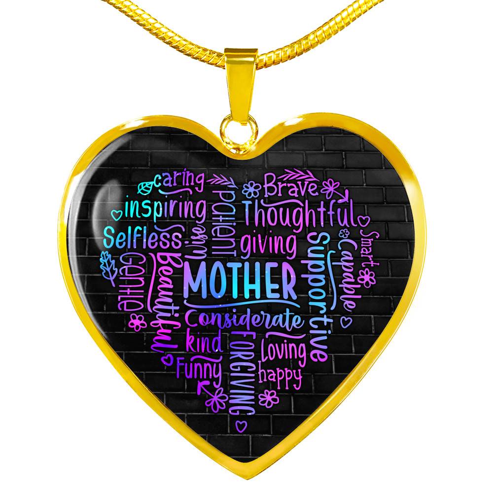 Loving Mother Heart Pendant Necklace - Heart Luxury Necklace (Gold Plated)