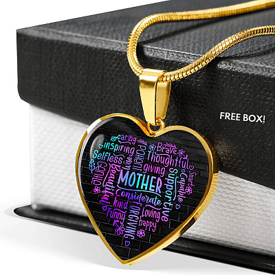 Loving Mother Heart Pendant Necklace - Heart Luxury Necklace (Gold Plated)
