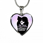 The Love Between Mother And Daughter Is Forever Heart Pendant Necklace - Heart Luxury Necklace (Silver)