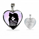 The Love Between Mother And Daughter Is Forever Heart Pendant Necklace - Heart Luxury Necklace (Silver)