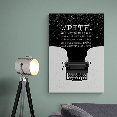 Alternative view of Some Letters Make a Word Some Words Make a Sentence Framed Canvas - Writer Unframed Poster