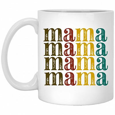 mama, White, 11 oz. White Mug