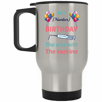 14 oz. Silver Travel Mug