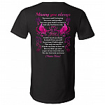 Personalized Wings Missing You Always, Black, V-Neck T-Shirt
