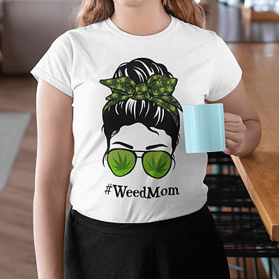 Alternative view of Mom Life Weed T-Shirt - Stoner Mom Gifts