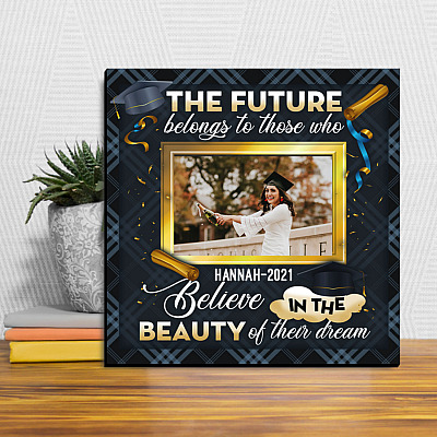 Alternative view of Personalized Photo The Future Belongs To Those Who Believe Canvas Prints - Unframed Poster - Wall Art