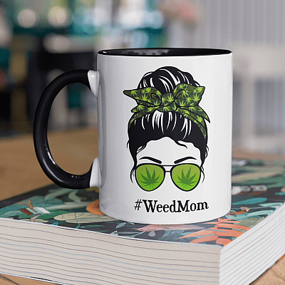 Alternative view of Mom Life Weed Accent Mug - Stoner Mom Gifts