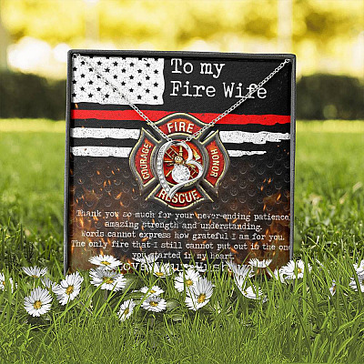 To My Fire Wife Thank You So Much For Your Never-Ending Patience Forever Love Pendant Necklace