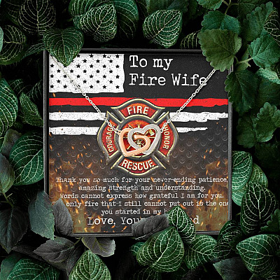 To My Fire Wife Thank You So Much For Your Never-Ending Patience Interlocking Hearts Pendant Necklace