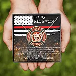 To My Fire Wife Thank You So Much For Your Never-Ending Patience Interlocking Hearts Pendant Necklace