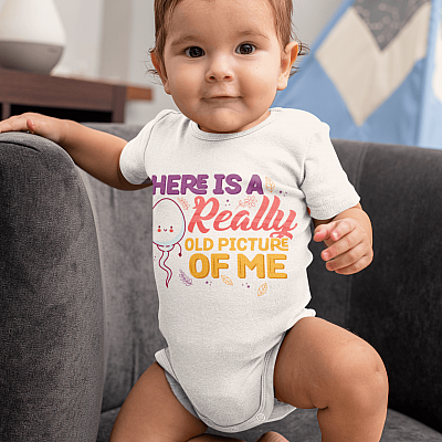 Alternative view of Funny Here Is A Really Old Picture Of Me Baby Onesie - Baby Infant Bodysuit