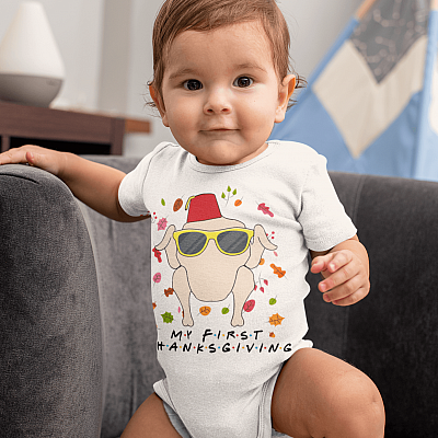 Alternative view of My First Thanksgiving Baby Onesie - Baby Infant Bodysuit