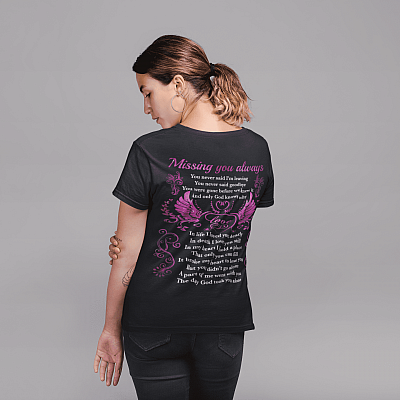 Alternative view of Angel Wings Missing You Always You Never Said I'm Leaving Memorial In Loving Memory T-shirt - V-neck