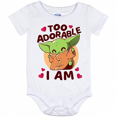 Too Adorable Bodysuit, White, Baby Onesie - 12 Month