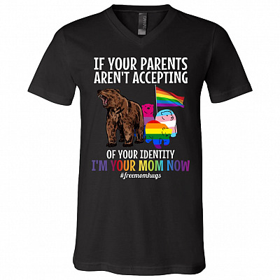 Mom T, Black, V-Neck T-Shirt