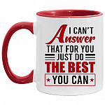 Answer Accent Mug, White/Red, 11 oz. Accent Mug