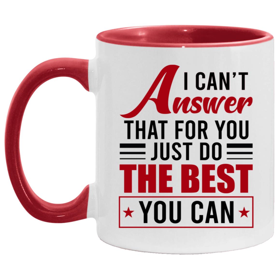 Answer Accent Mug, White/Red, 11 oz. Accent Mug