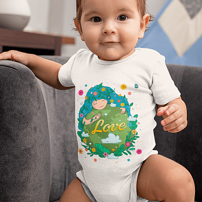 Alternative view of Love Mother Earth Baby Onesie - Baby Infant Bodysuit