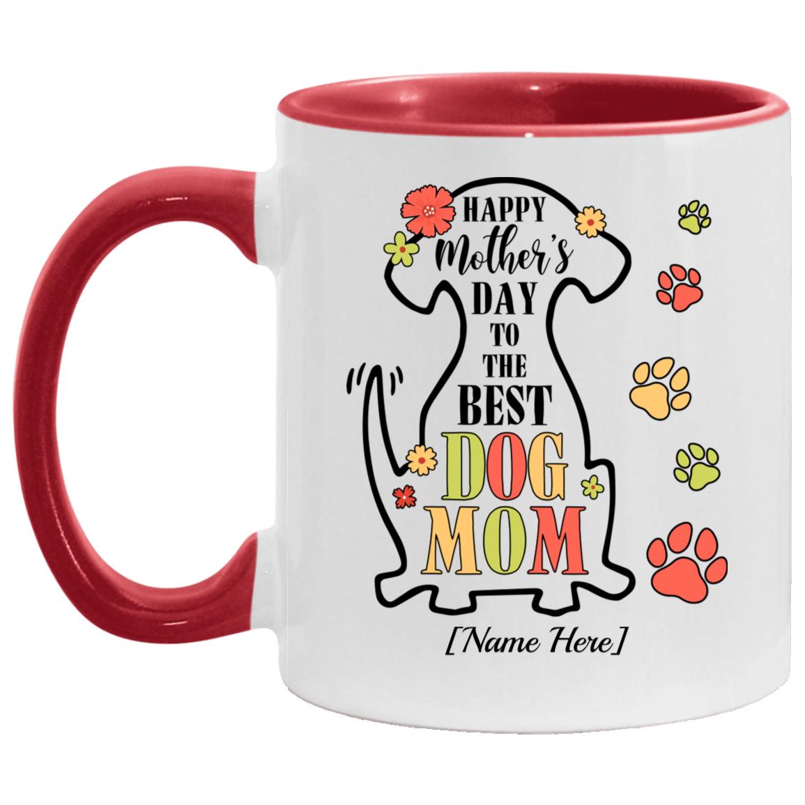 Personalized Accent Mug, White/Red, 11 oz. Accent Mug