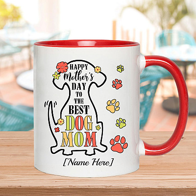 Alternative view of Personalized Happy Mother's Day To The Best Dog Mom Accent Mug - Coffee Mug - Dog Mom Gifts