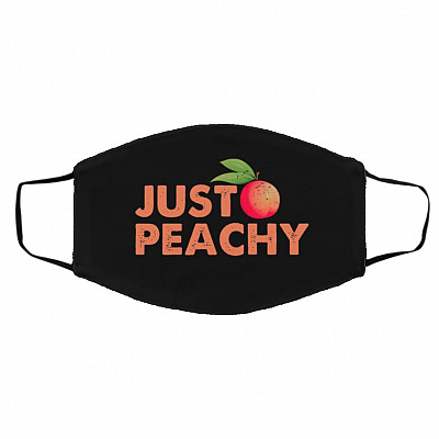 peach mask, Black, Cloth Face Cover – Medium/Large