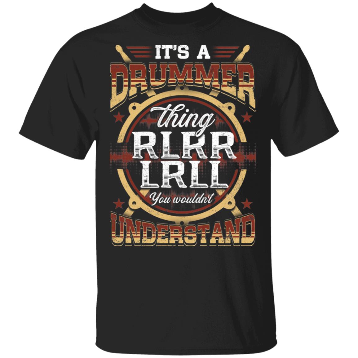 Retro Vintage It's A Drummer, Black, Unisex T-Shirt