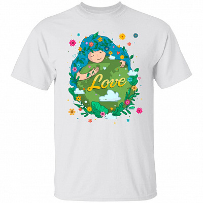 Love Mother Earth T-Shirt - Youth Tee, White, Youth T-Shirt