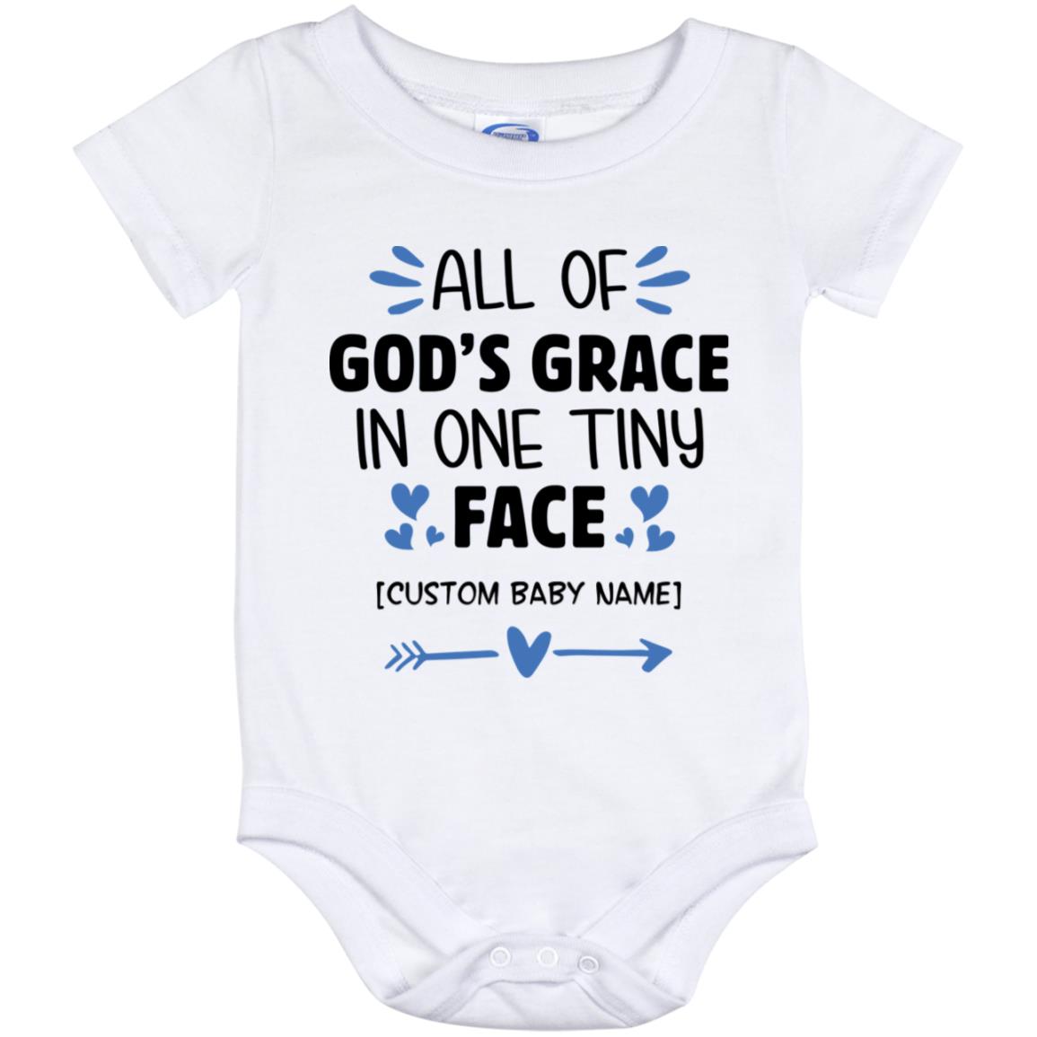 Personalized All of God's Grace, White, Baby Onesie - 12 Month