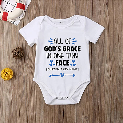Alternative view of Personalized All of God's Grace in One Little Face Baby Onesie - Toddler Baby Infant Bodysuit