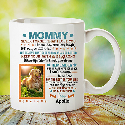 Alternative view of Personalized Photo Mommy Never Forget That I Love You Ceramic Coffee Mug - Beer Stein - Water Bottle