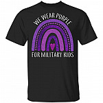 We Wear Purple For Military Kids, Black, Unisex T-Shirt