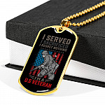 I Served I Sacrificed I Regret Nothing I'm US Veteran Dog Tag Pendant Necklace