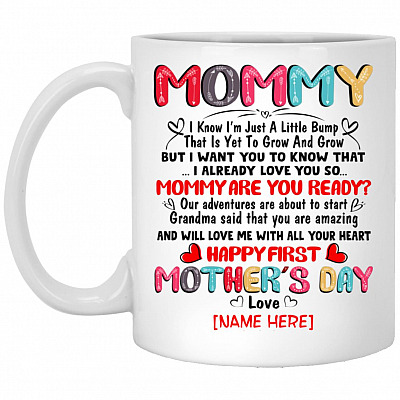 Personalized Mommy I Know I'm, White, 11 oz. White Mug