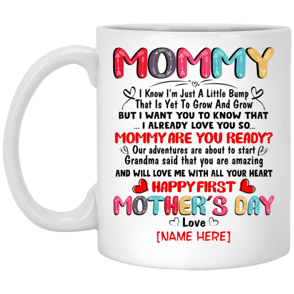 Personalized Mommy I Know I'm, White, 11 oz. White Mug