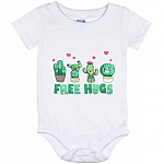 Funny Cactus Free Hugs Social, White, Baby Onesie - 12 Month