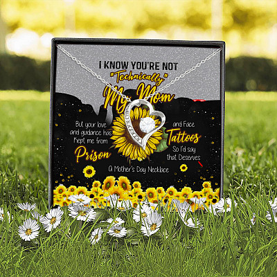 Alternative view of I Know You're Not Technically My Mom but Your Love a Mother's Day Necklace Forever Love Pendant Necklace