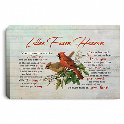 Cardinal Letter, White, 0.75'' Framed Canvas