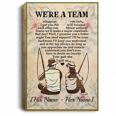 Personalized Fishing Canvas, White, 0.75'' Framed Canvas