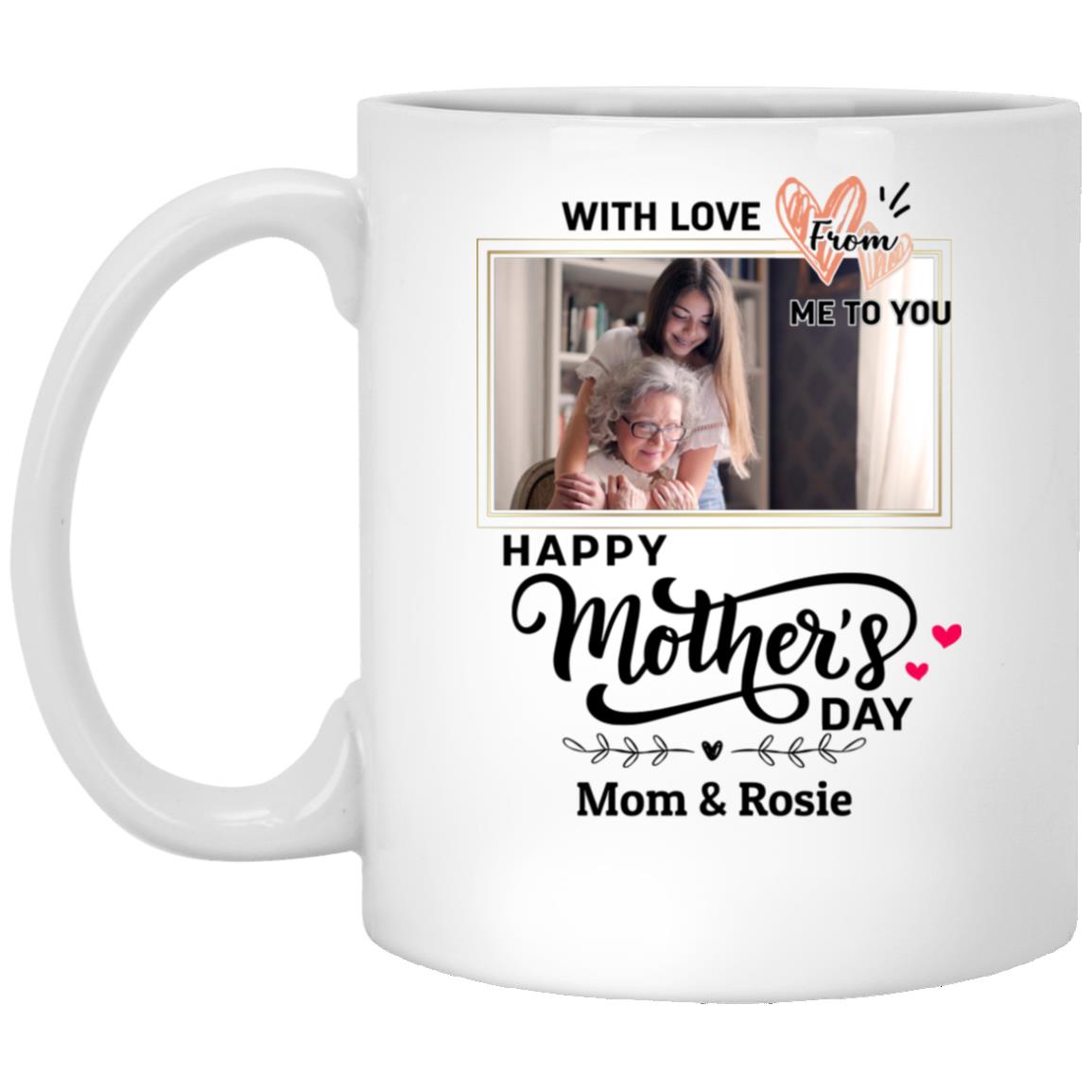 Personalized Custom Photo Happy, White, 11 oz. White Mug Personalized Custom Photo Happy, White, 11 oz. White Mug