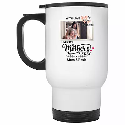 14 oz. White Travel Mug