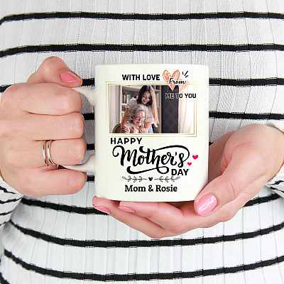 Alternative view of Personalized Custom Photo Happy Mother's Day Coffee Mug - Mother's Day Mug With Picture
