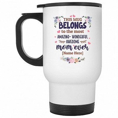 14 oz. White Travel Mug