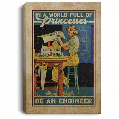 Engineer Canvas, White, 0.75'' Framed Canvas