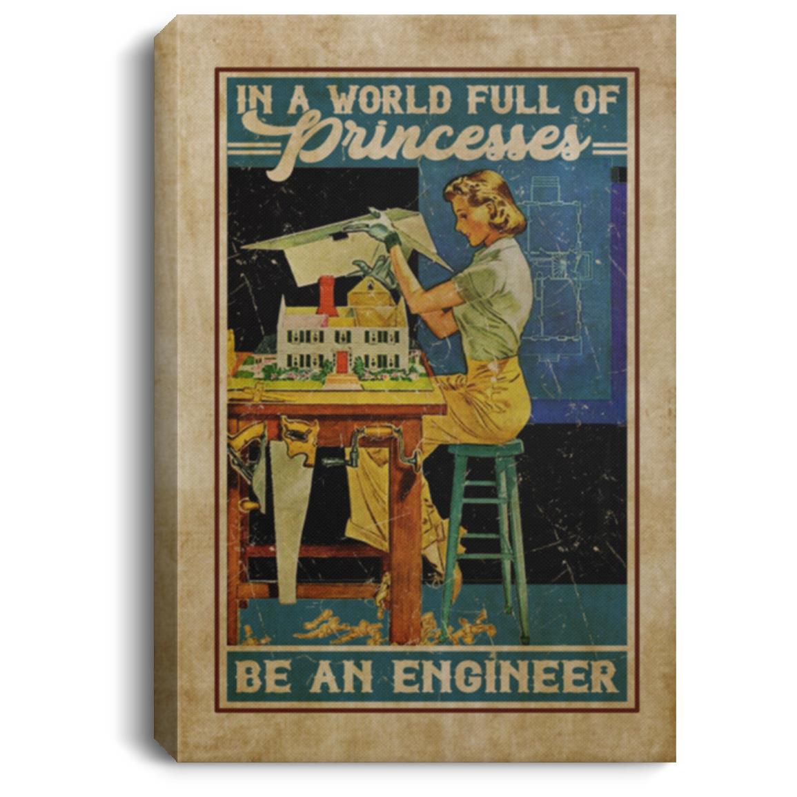 Engineer Canvas, White, 0.75'' Framed Canvas